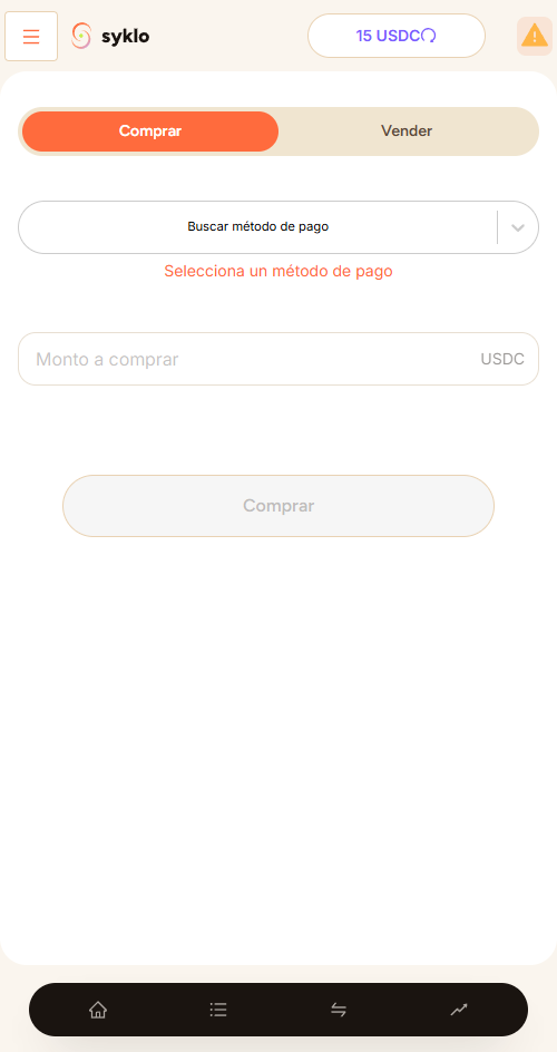 Pantalla de compra de Syklo