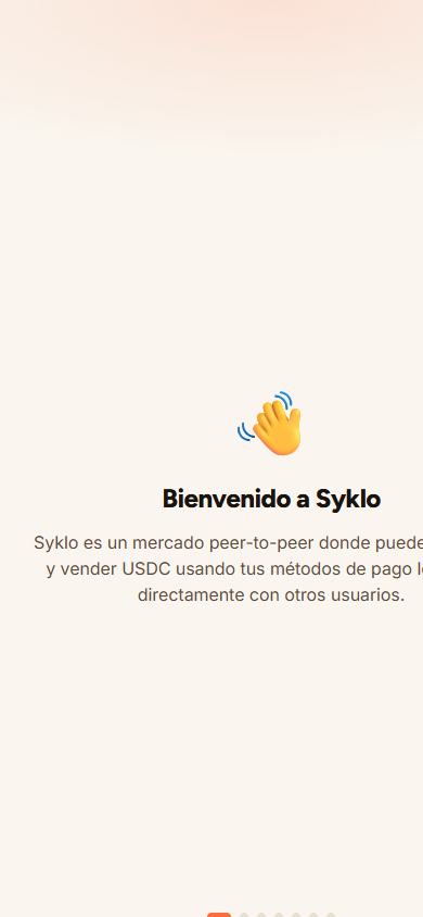 Pantalla de bienvenida de Syklo